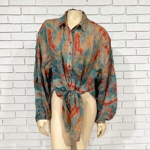 Mes Demoiselles Printed Cotton Motif Shirt - Size 10